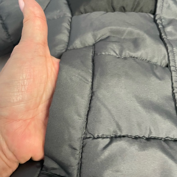 Gray and Black Kids Puffer Jacket with Red Lining - Picture 5 of 12